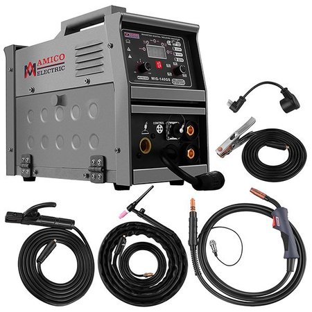 Amico Electric 140A MIG MAG Flux-cored Lift-TIG Stick 5-in-1 Welder, Compatible Spool Gun SPG15180 Weld Aluminum. MIG-140GS